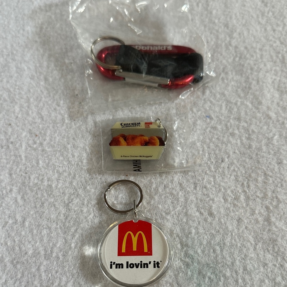 McDonald's Red Carabiner and Nuggets Keychain Set